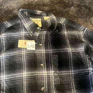 RedHead Men’s Black and Gray Plaid Button-Down Shirt